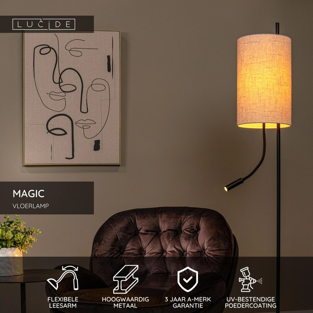 Lampe de pied Magic avec lumière de lecture Lucide 5411212680099