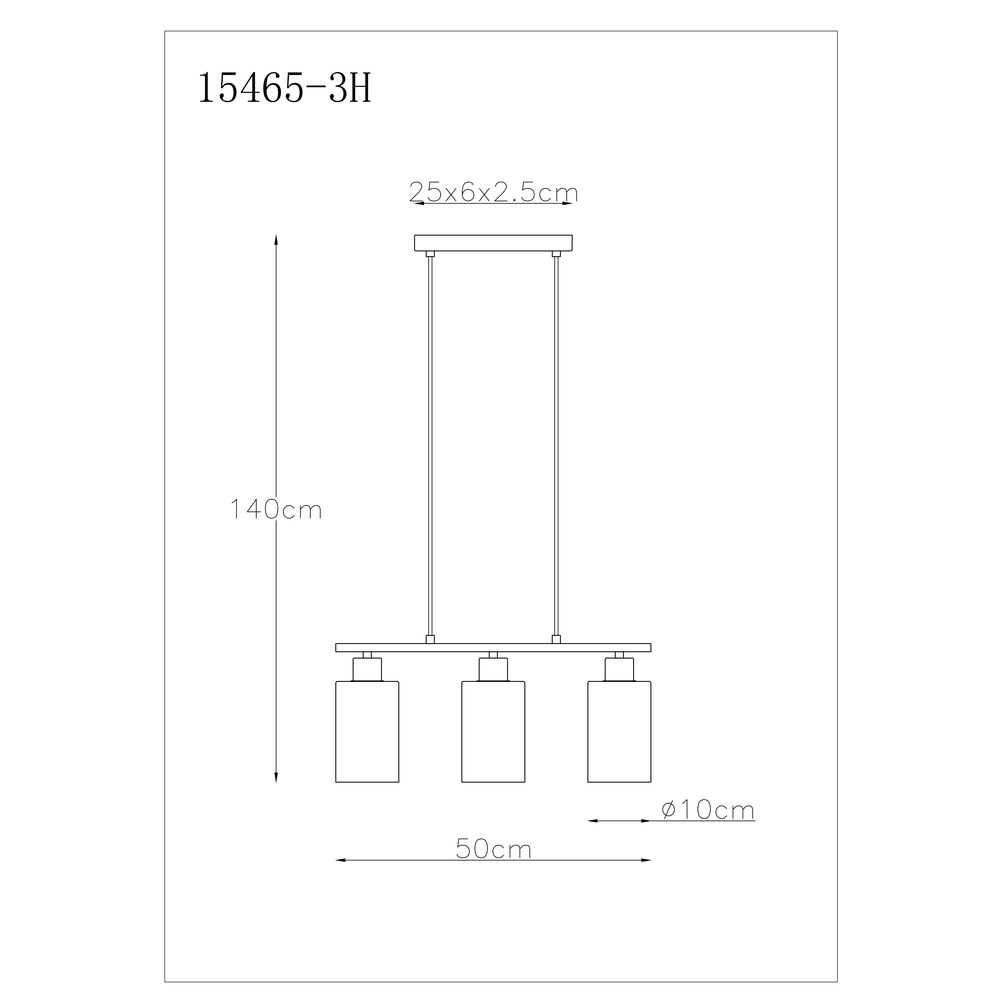 Lampe suspendue Hadera Noir à 3 lumières avec verre fumé Globo 9007371578689