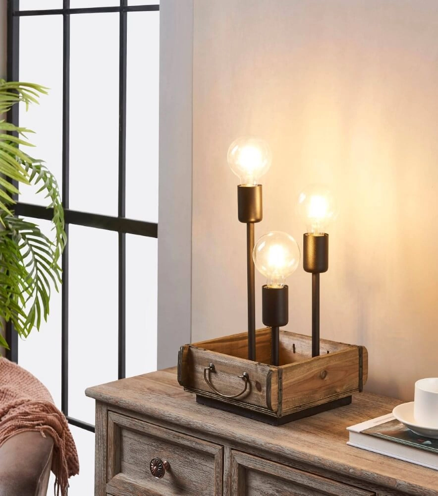 Lampe de table en bois Wootton Eglo 9002759435943