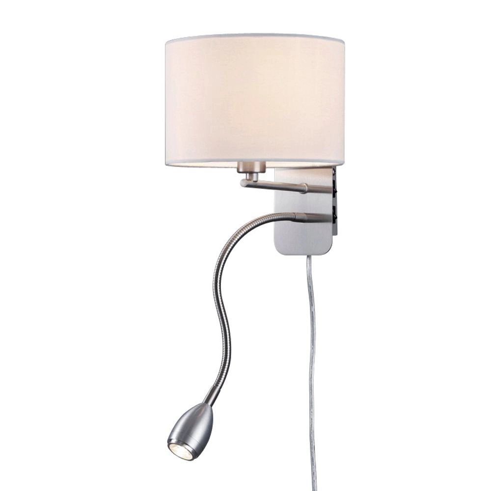 Applique murale Series 2711 avec lampe de lecture et abat-jour blanc Applique murale Series 2711 avec lampe de lecture et abat-jour blanc