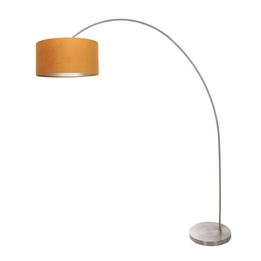 Lampe à arc Solva métal avec abat-jour doré Steinhauer 8712746174847