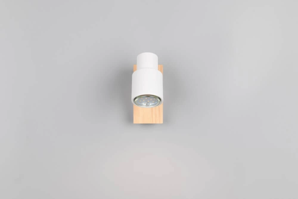 Applique murale design Pierre blanc avec du bois Trio 4017807638141