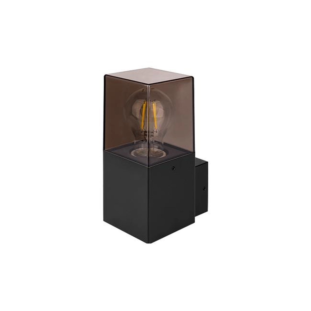 Lampe murale moderne Denver noir avec verre fumé