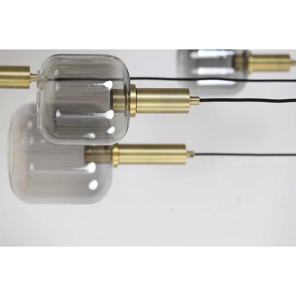 Lampe pendante Vide Lekar 5x E27 - laiton avec verre fumé Light & Living 8717807604585