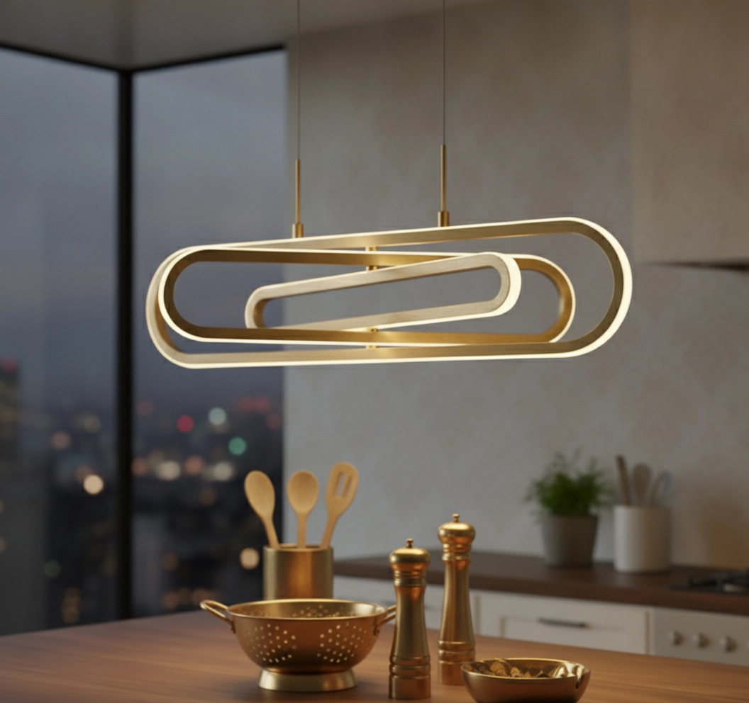 Suspension design Arte Ovale doré