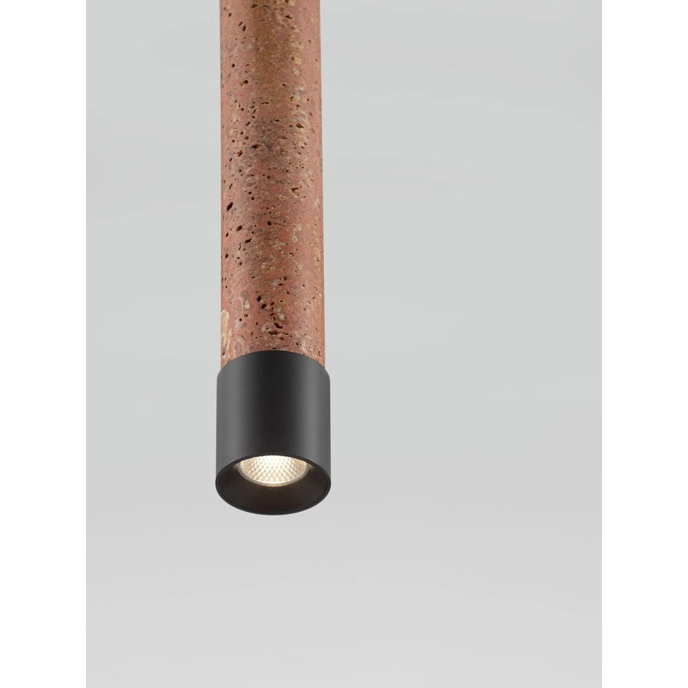 Lampe pendante moderne Muse Noir avec travertin rouge Lyora 5212017495808