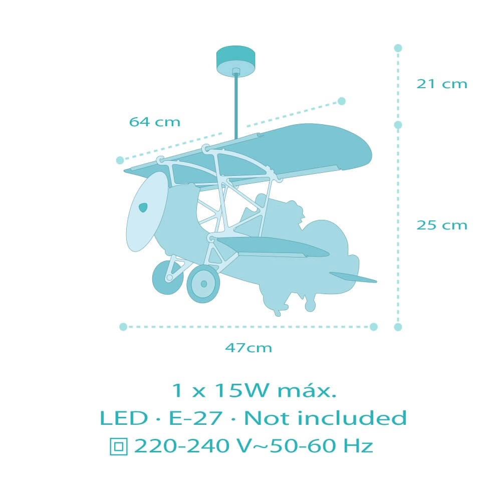 Lampe suspendue pour enfants Plane avec des crocodiles Dalber 8420406545424