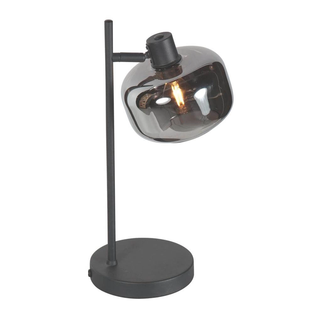 Lampe de table noire Tenebris avec verre fumé Steinhauer 8712746178142