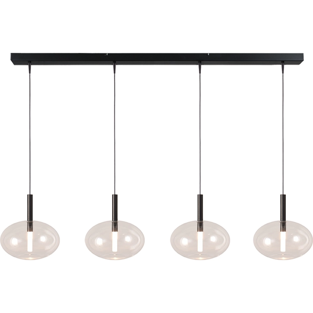 Lampe pendante 4L Ø 24cm Lido Onion avec du verre transparent