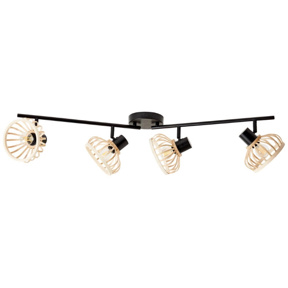 Plafonnier en bois Norah 4 lumières Brilliant 4004353409547