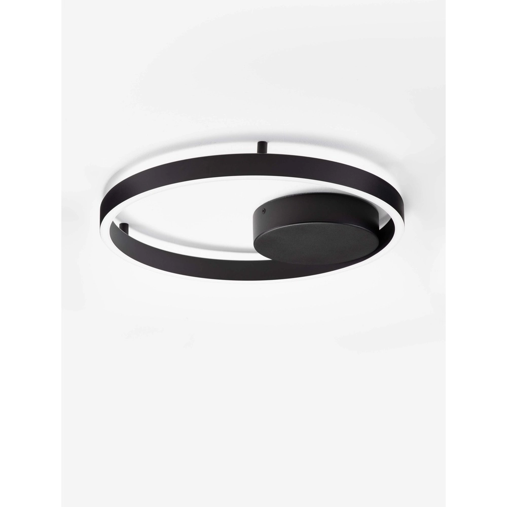 Plafonnier Hedra rond Ø 40cm noir Lyora 5212017448866