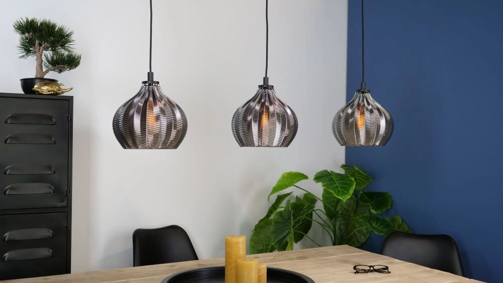 Lampe suspendue en verre à 3 lumières Tamallat Eglo 9002759435776