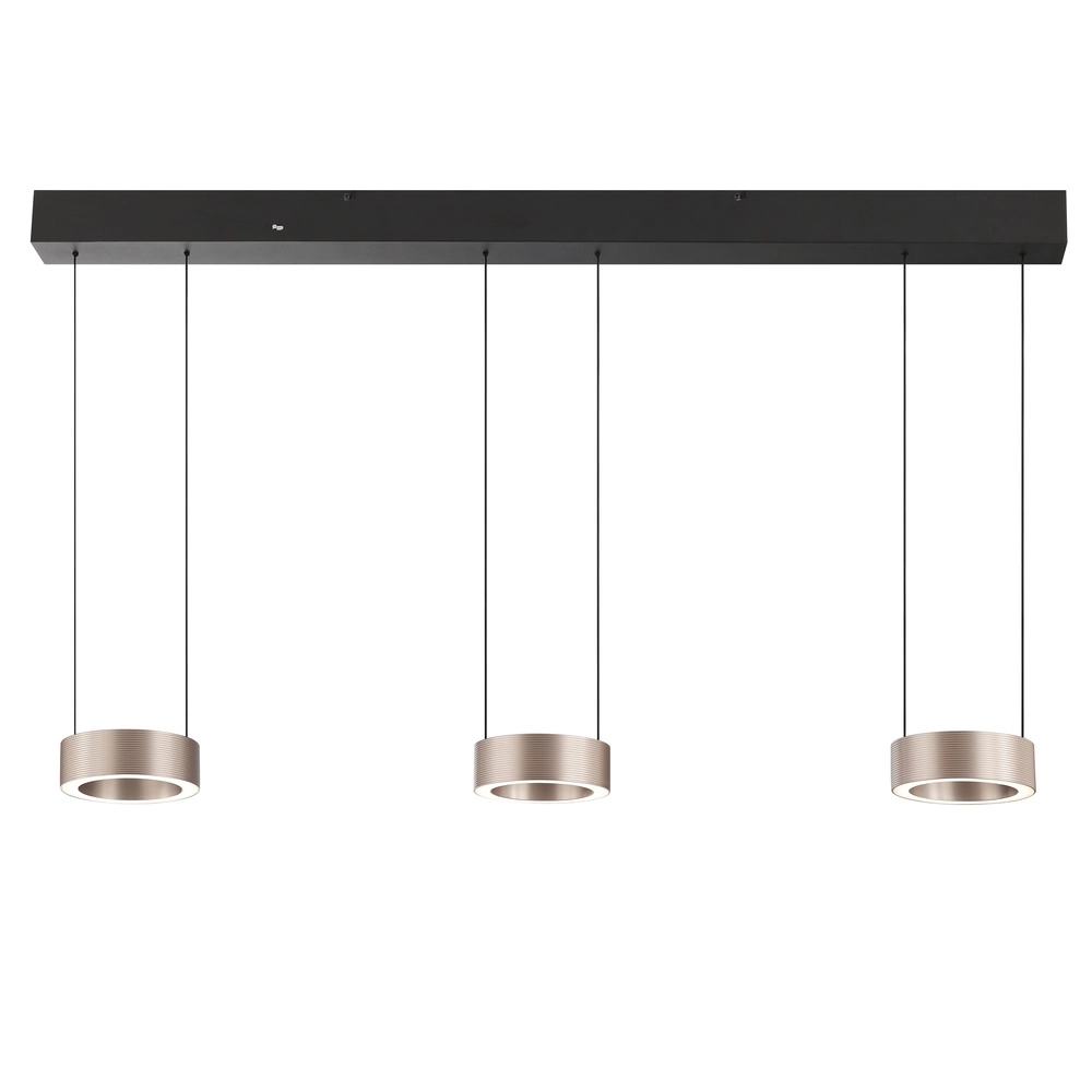 Lampe pendante de conception Axion 3-noir clair avec brun Brilliant 4004353477195