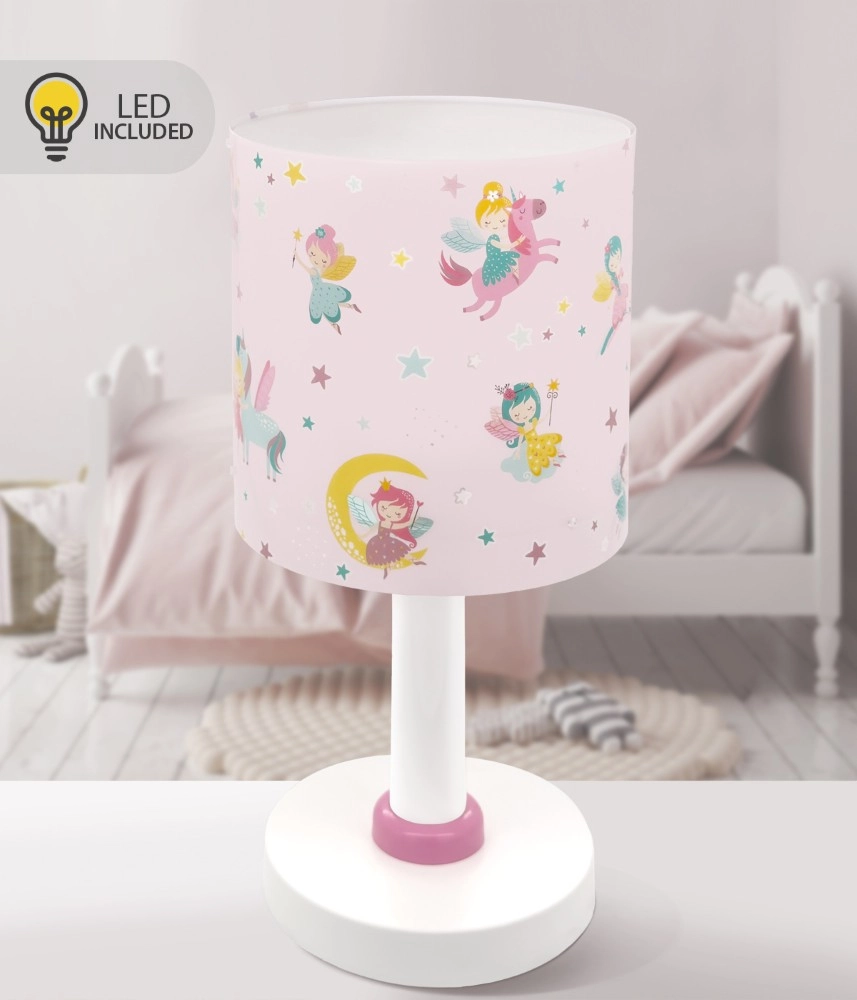 Lampe de table pour chambre d’enfant Fairy Dreams rose Dalber 8420406002255