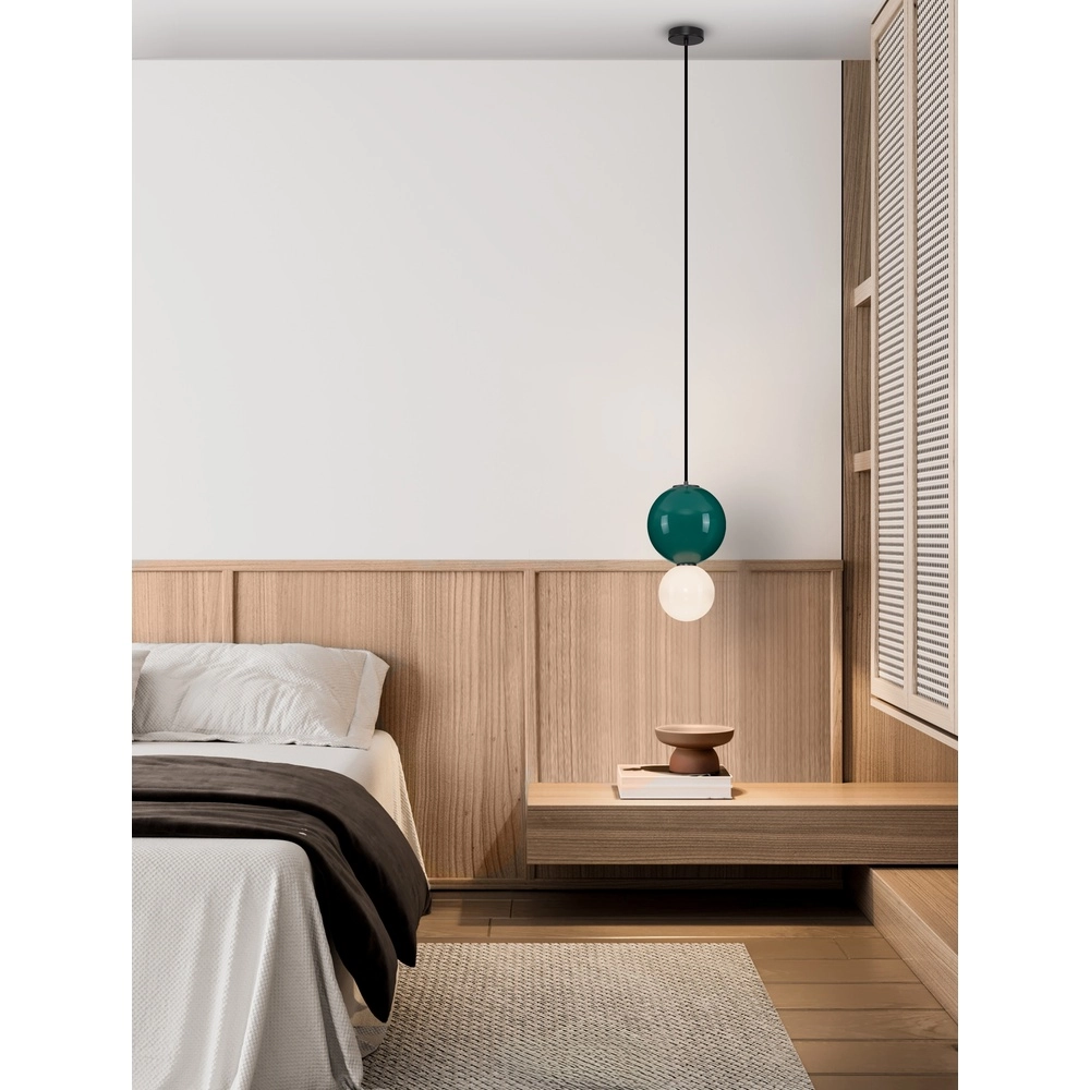 Suspension Noesis Ø 25cm vert avec blanc Lyora 5212017483645