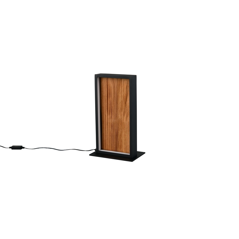 Lampe de table design Kalea noir avec bois Trio 4017807661484