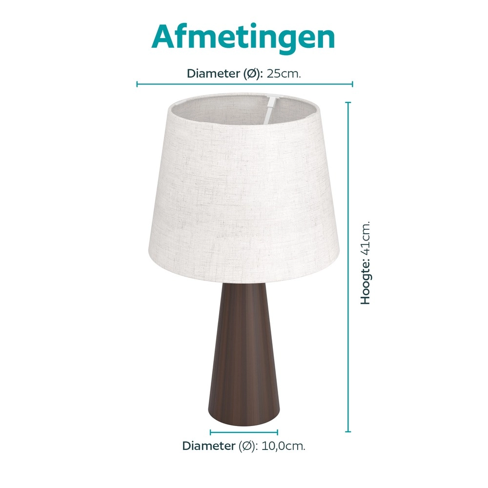 Lampe de table de campagne Patemsico Marron avec capot Eglo 9008606406647