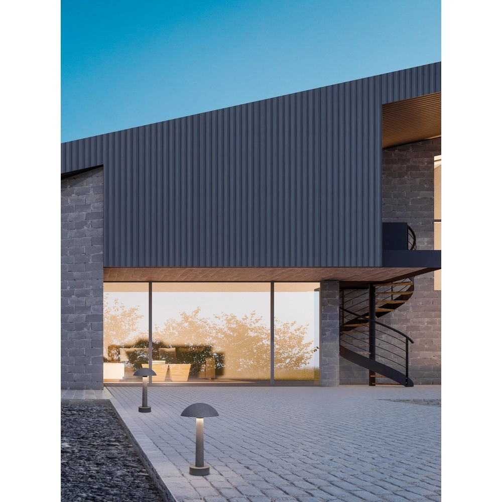 Lampe de jardin ronde Tura gris béton 35cm Lyora 5212017454638