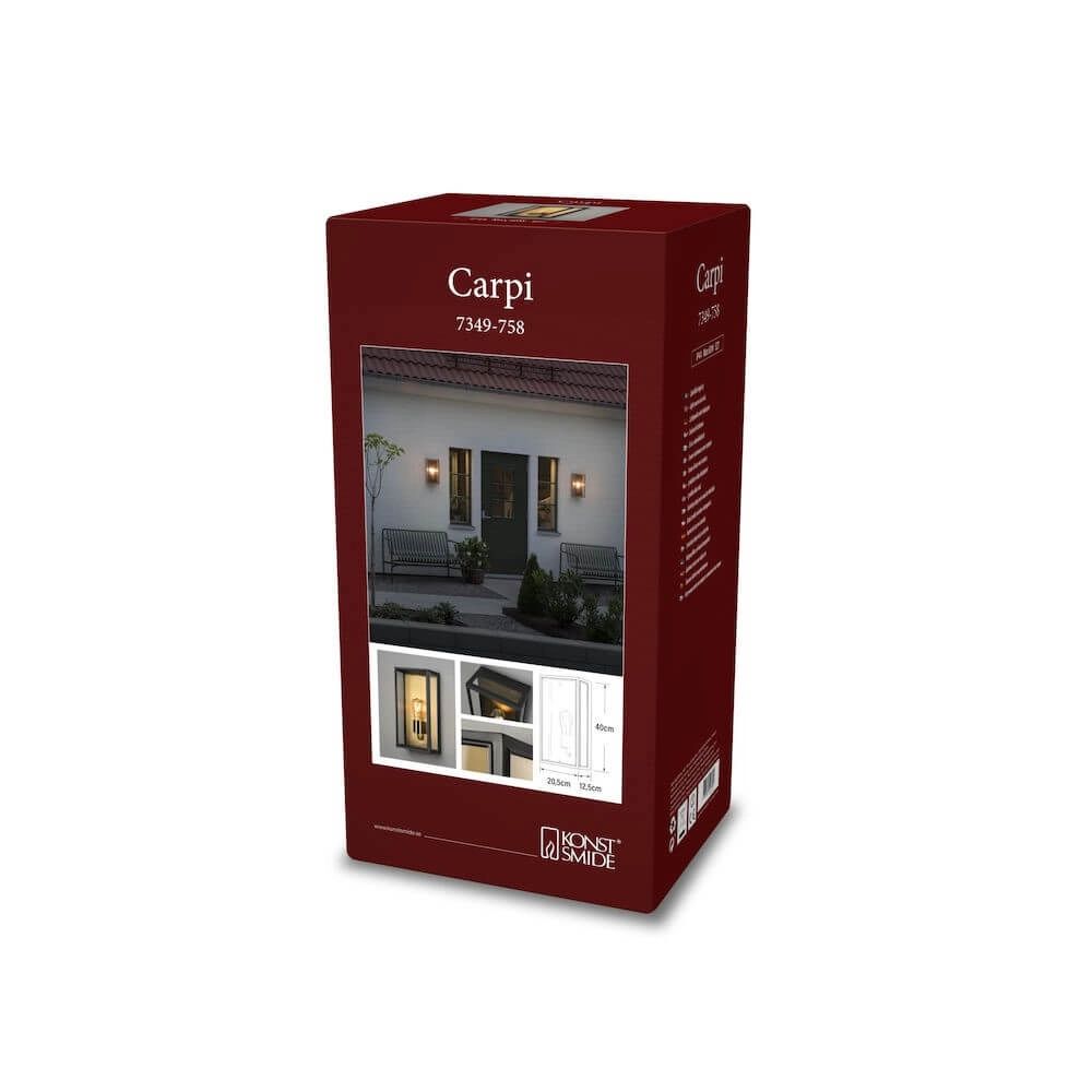 Applique rurale Carpi noir avec de l'or KonstSmide 7318303497582