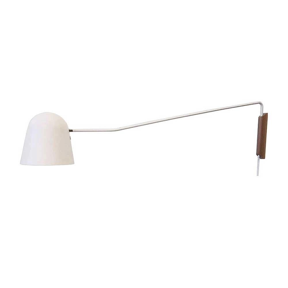Lampe de lecture élégante Sensa blanc avec du bois Lampe de lecture élégante Sensa blanc avec du bois