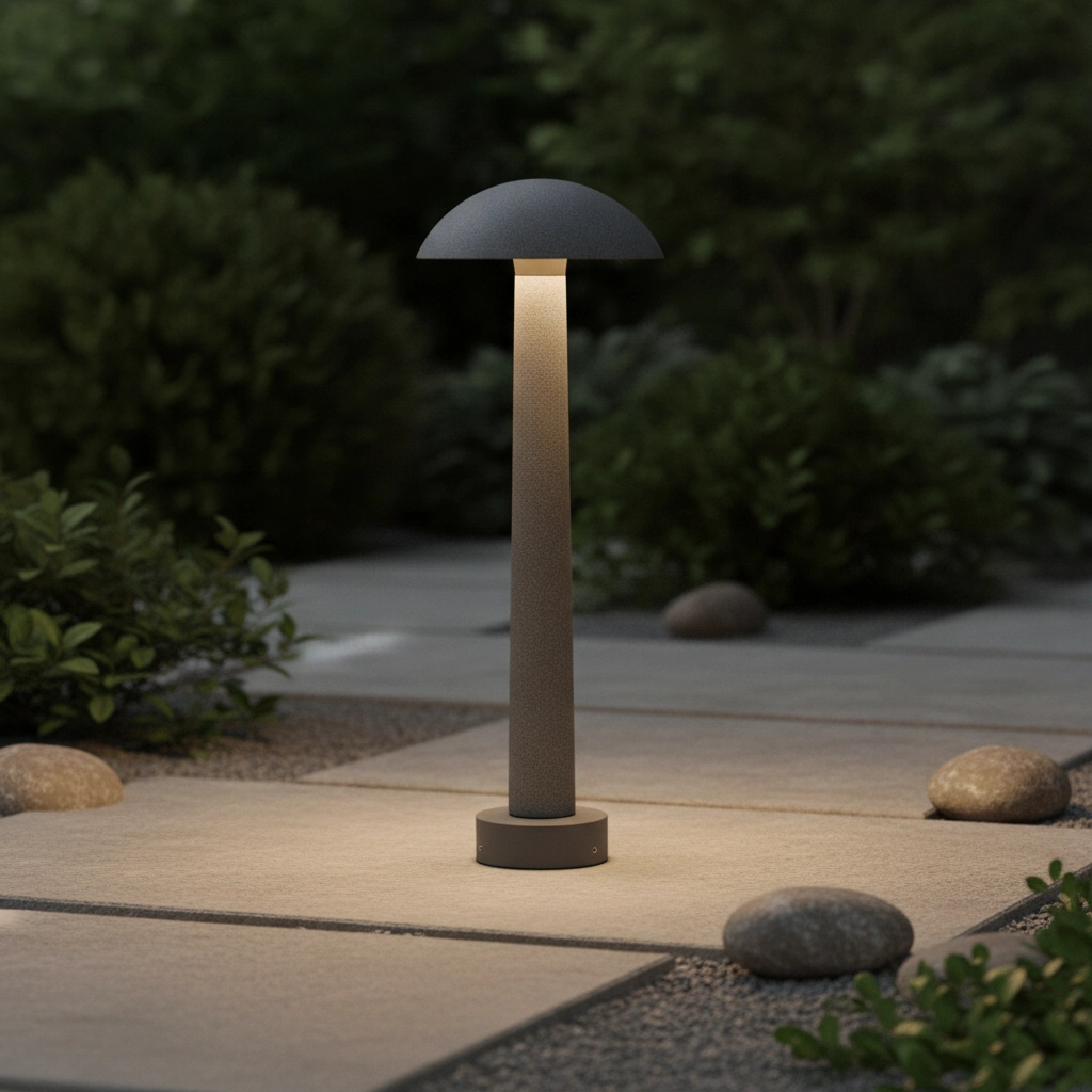 Lampe de jardin ronde Tura gris béton 55cm