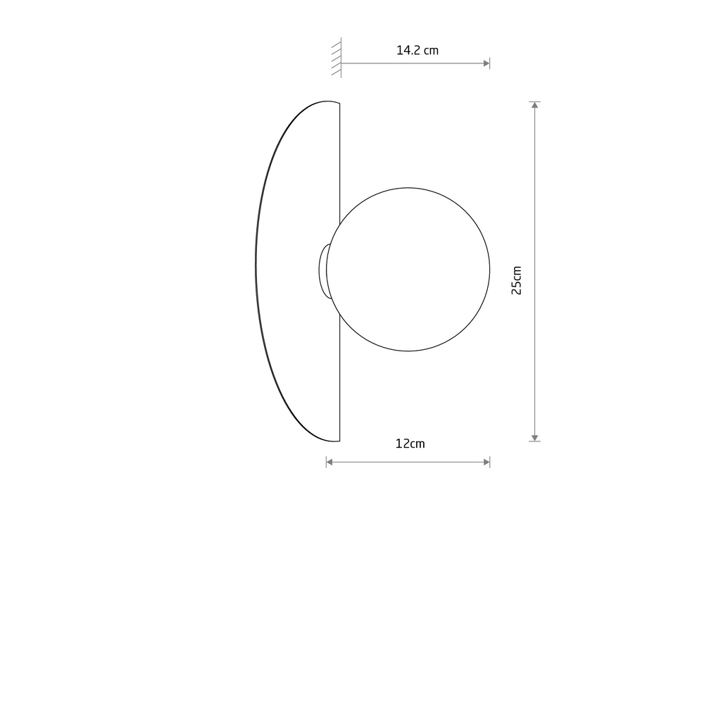 Demi-lampe murale Saturn brun sable Lyora 5903139126038