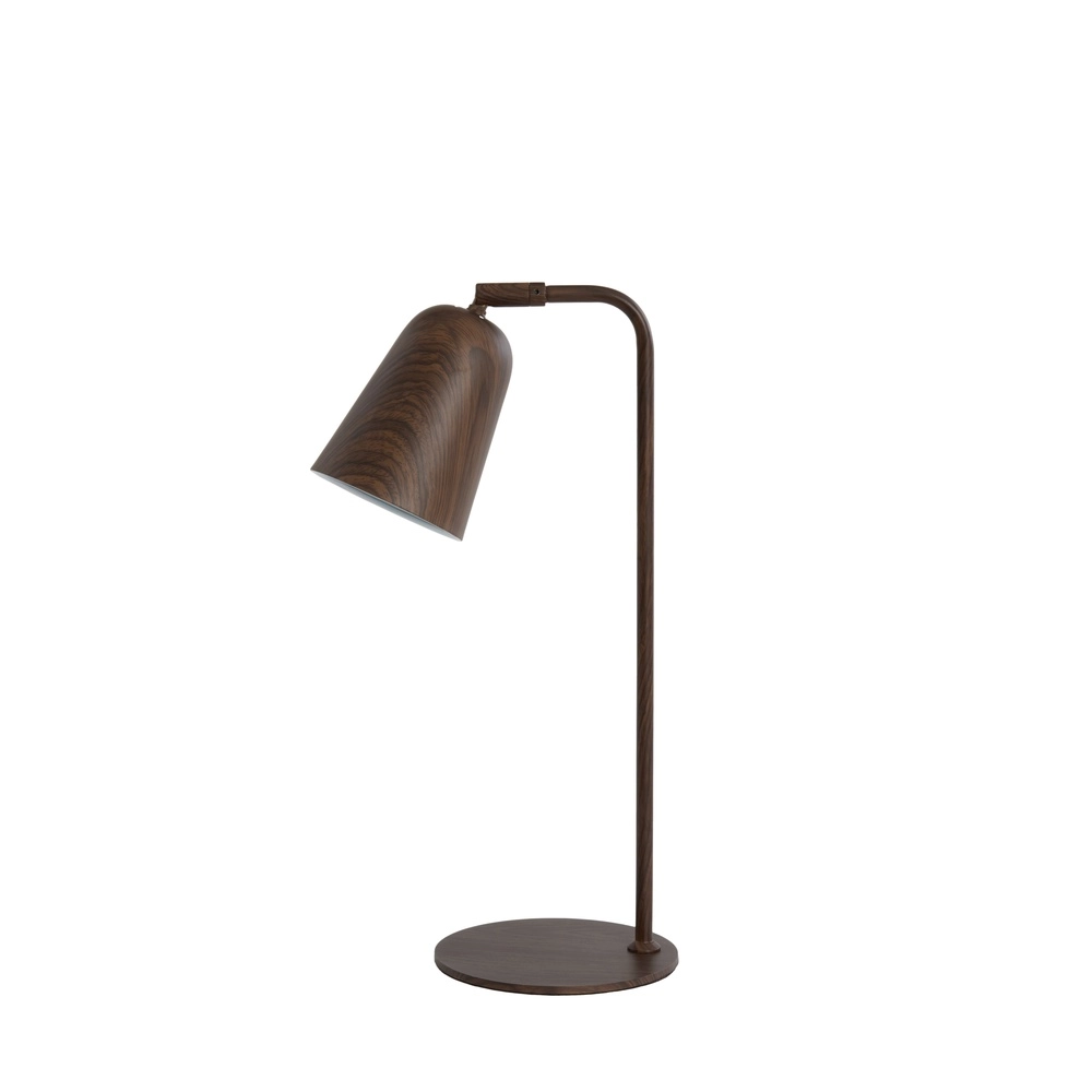 Lampe de bureau Salomo avec un aspect bois de noyer Light & Living 8717807757137