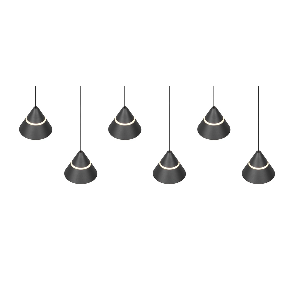 Suspension design Romeo 6 lumières noir Trio 4017807667844