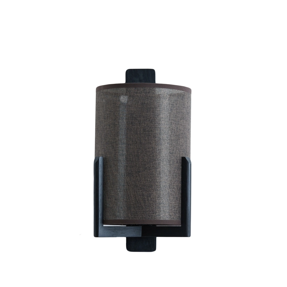 Lampe murale à design danois Litto noir avec du lin