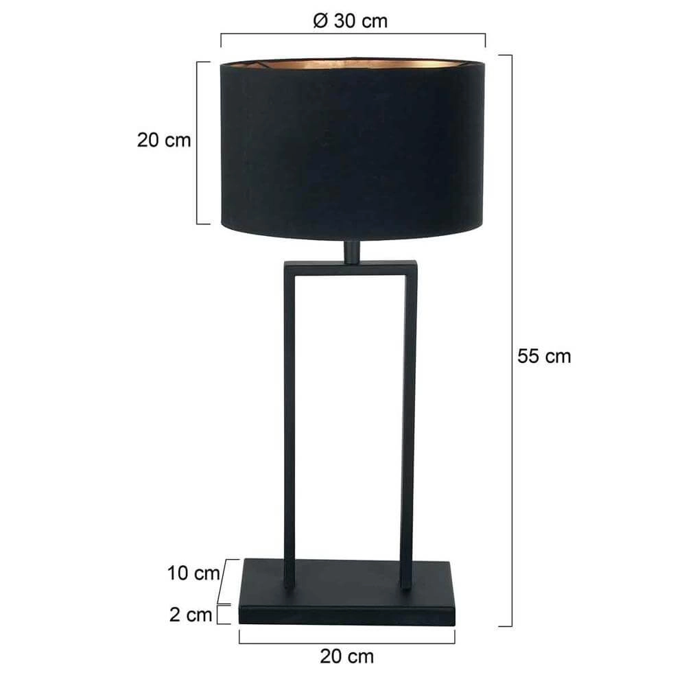 Lampe de table Stang noir Steinhauer 8712746175660
