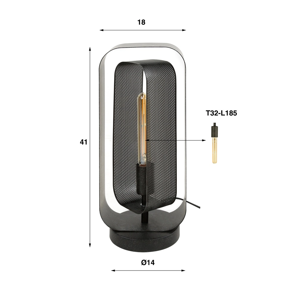 Lampe de table en maille métallique Mesh 41 cm de haut Lyora 8716803512177