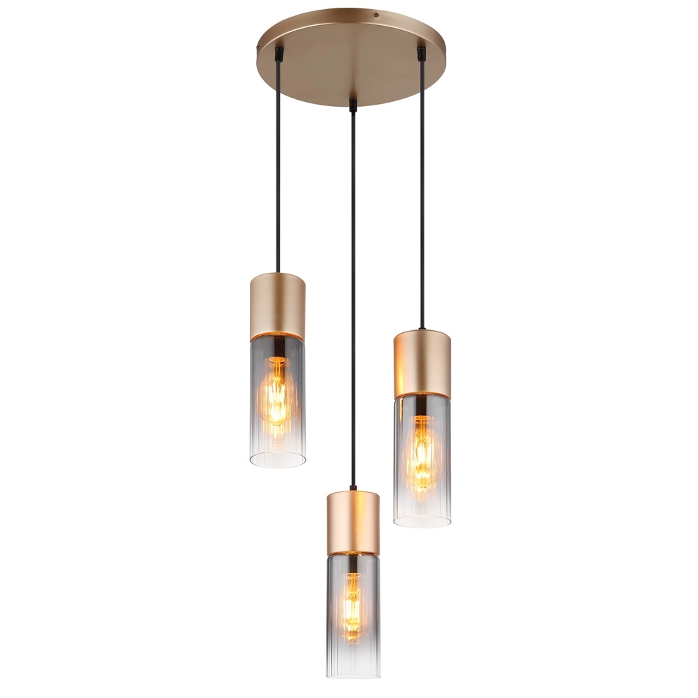 Lampe pendante à 3 lampes Annika Conception marron