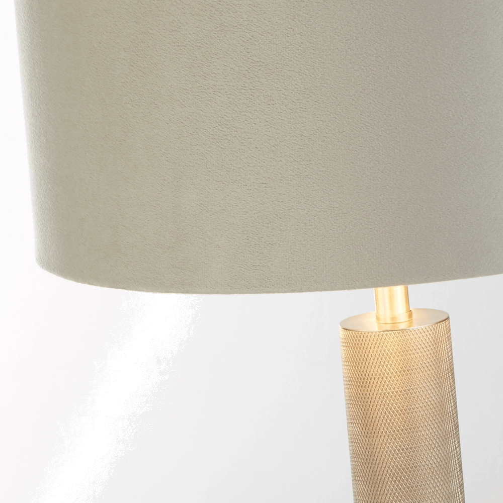 Lampe de table dorée London avec capuche grise Searchlight 5053423256481