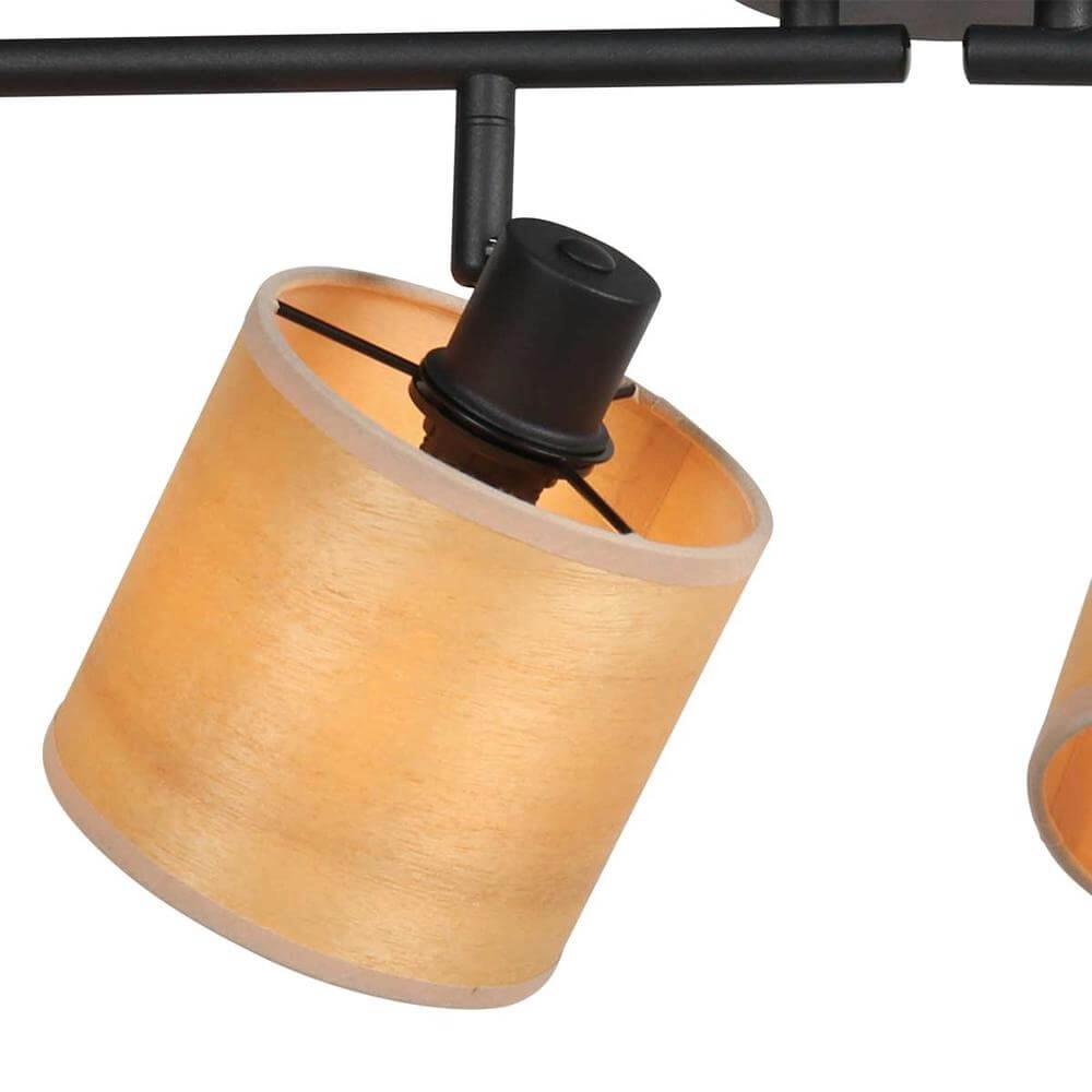 Plafonnier Bambus Noir avec bambou 4 lumières Steinhauer 8712746171433