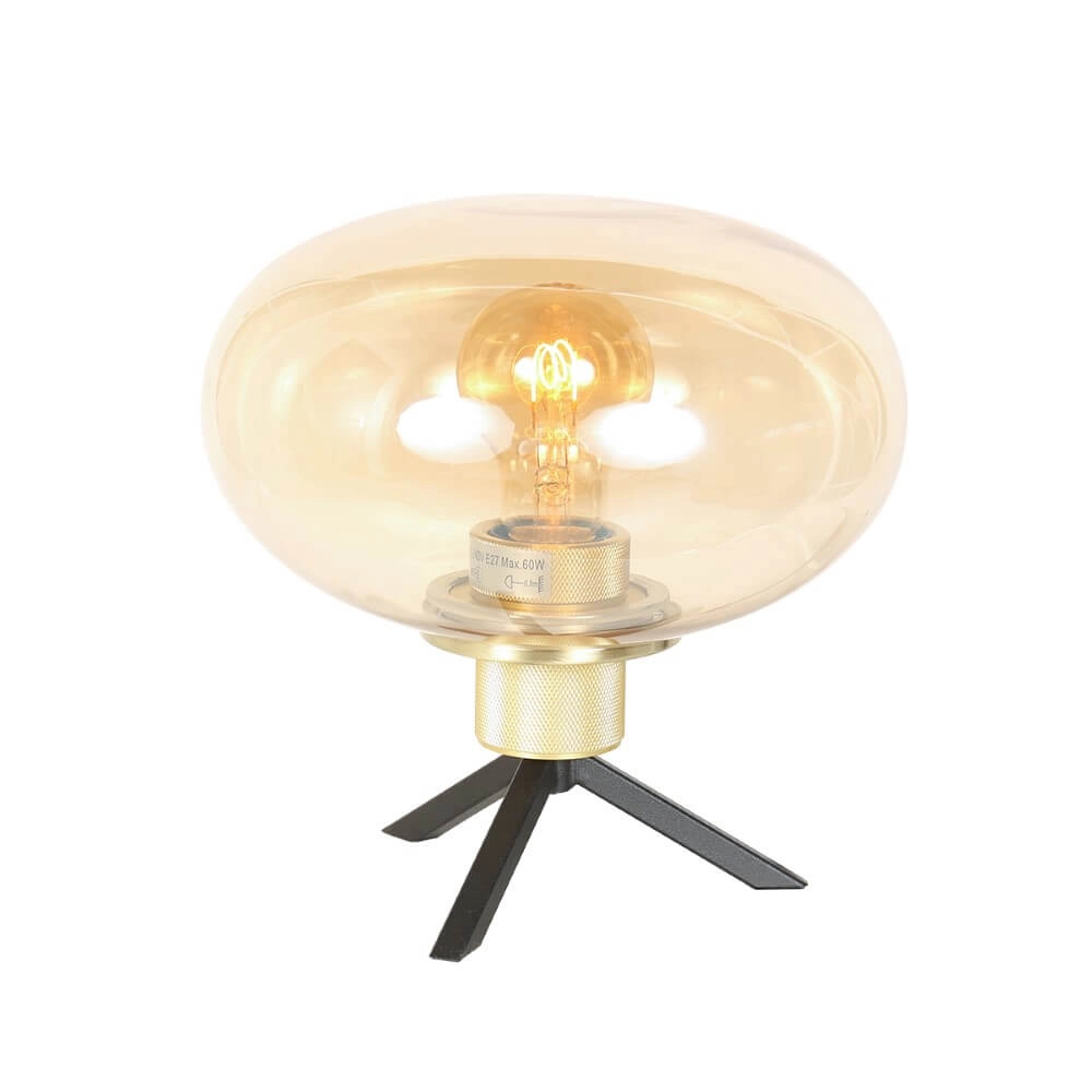Lampe de table Reflexion Ø 22cm - avec verre ambré