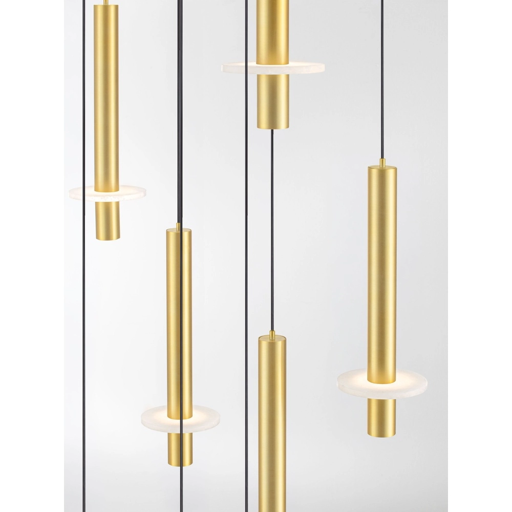 Lampe pendante de conception Noemi or avec blanc Ø 62cm Lyora 5212063503328