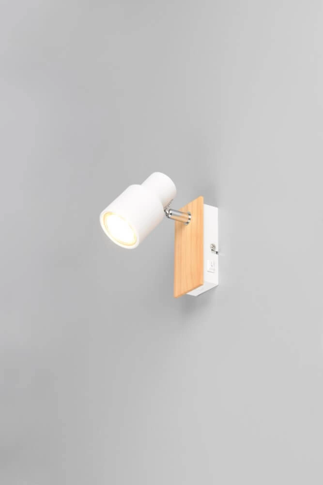 Applique murale design Pierre blanc avec du bois Trio 4017807638141