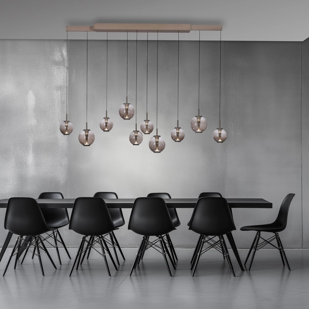 Lampe suspendue Pure E-Infinty Bronce avec verre ambré Paul Neuhaus 4012248397886