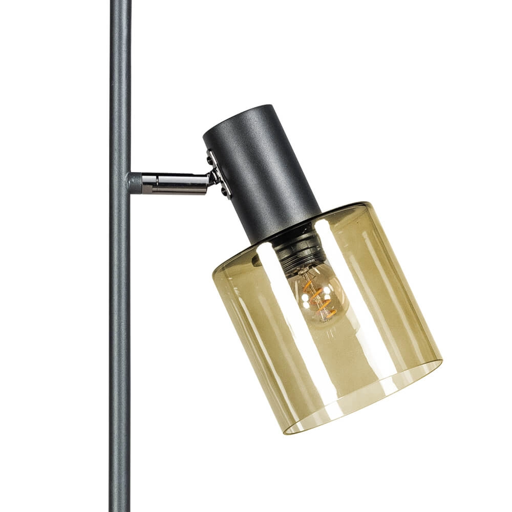 Lampadaire en verre Sledge Glass 2 lumières noir avec verre doré ETH 8720195302866