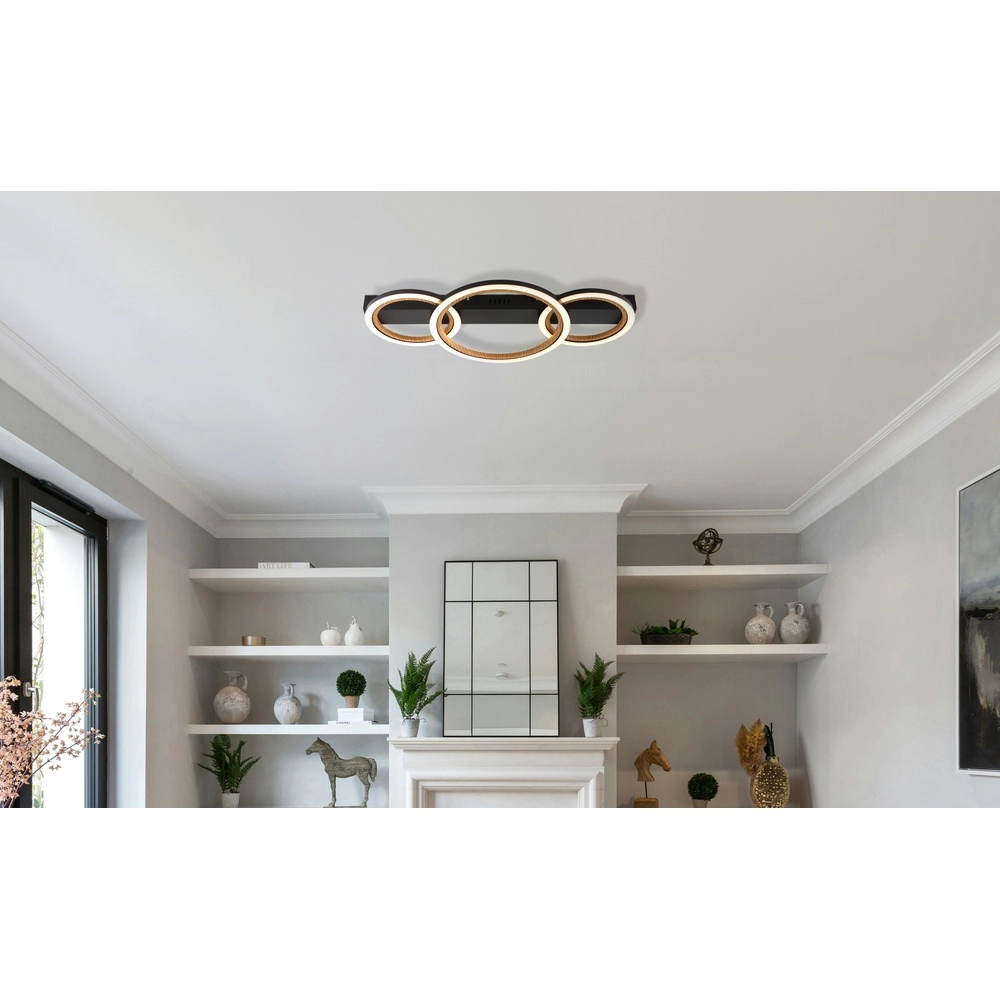 Lampe de plafond Dakari I 3 anneaux noirs Globo 9007371533787
