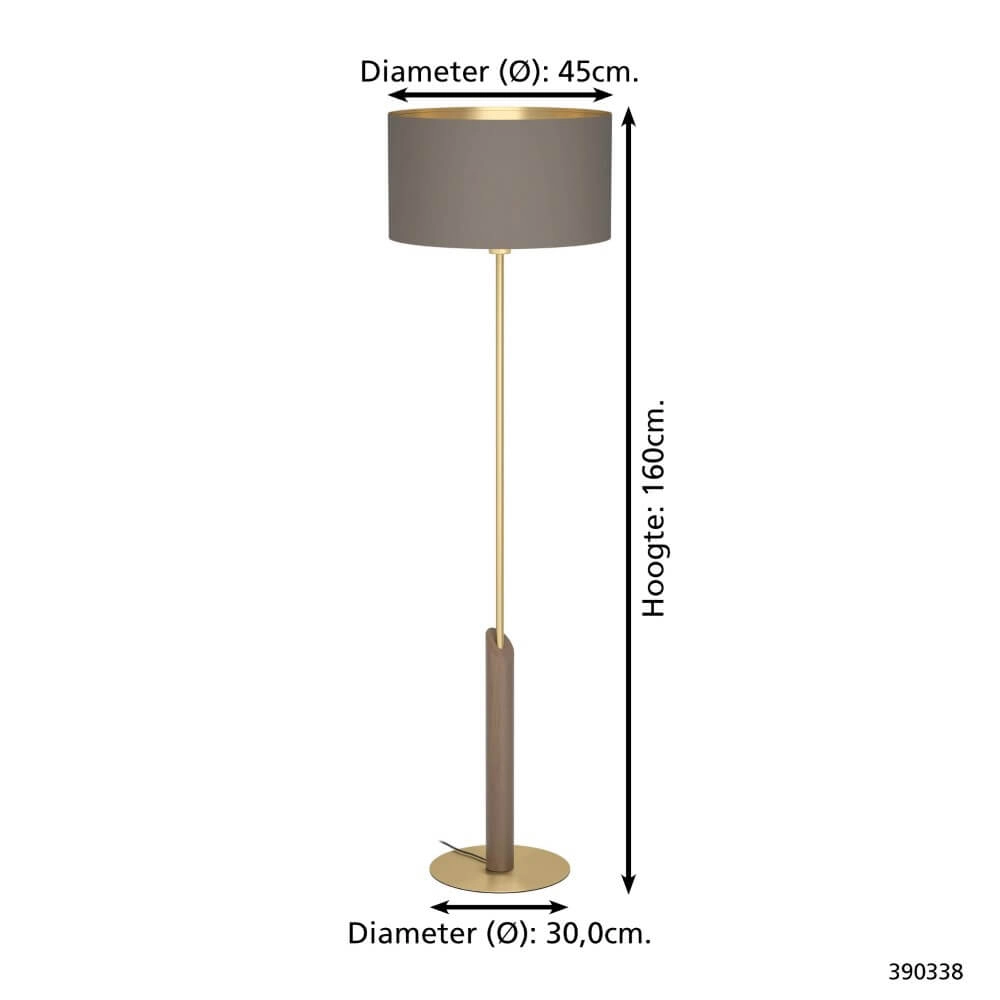 Standing lamp Santandria gold with brown shade Stars of Light 9008606274802