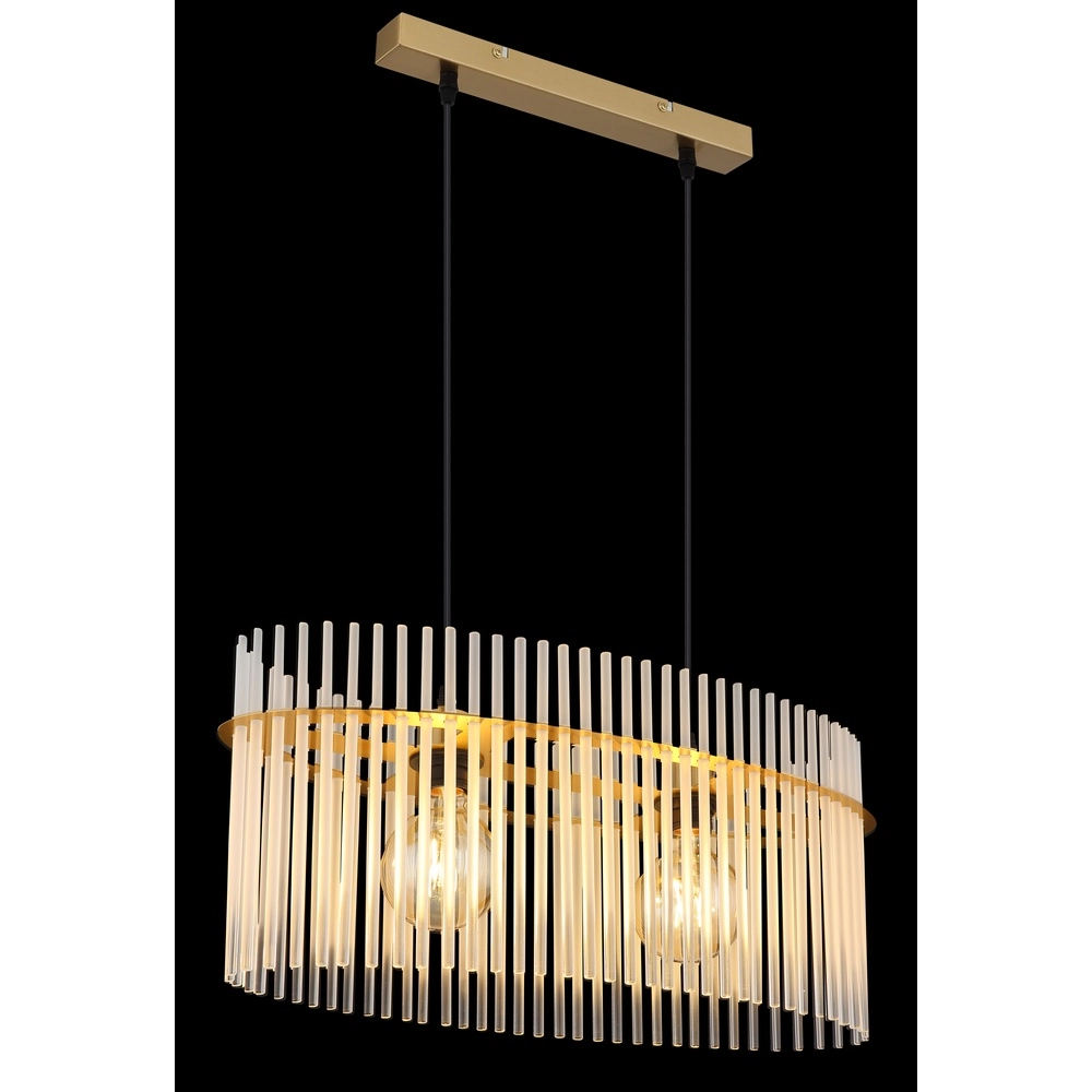 Lampe suspendue Gorley Or avec des bâtons en verre blanc Globo 9007371509140