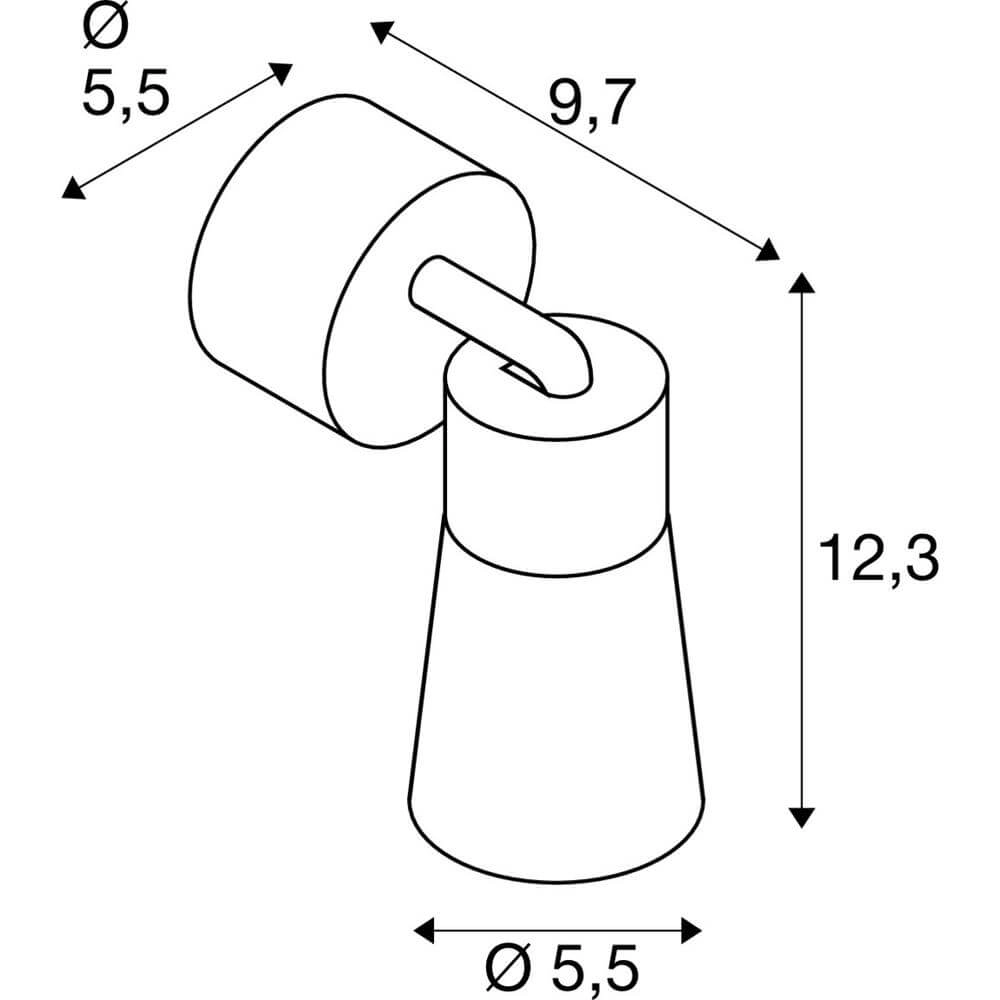 Spot monté en surface Puri 2.0 Cone Noir-Or Simple SLV 4024163294379