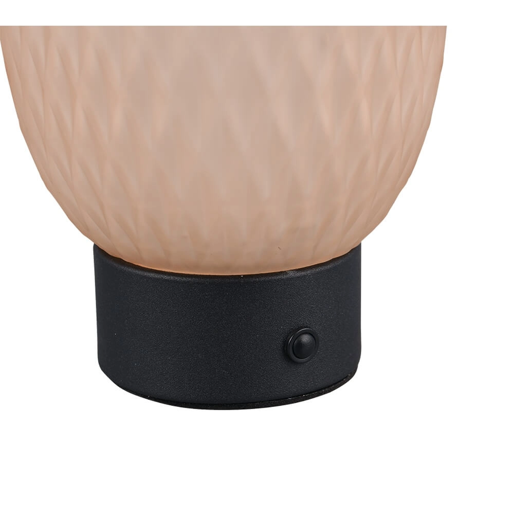 Lampe de table Facette noir avec verre ambré Trio 4017807643541
