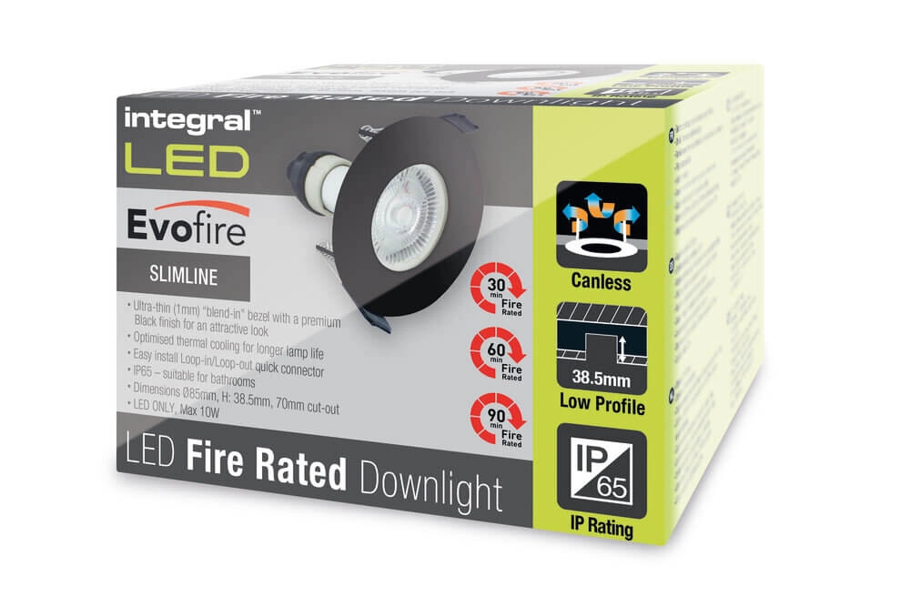 Spot encastrable noir EvoFire GU10 - rond Lyora 5055788253792