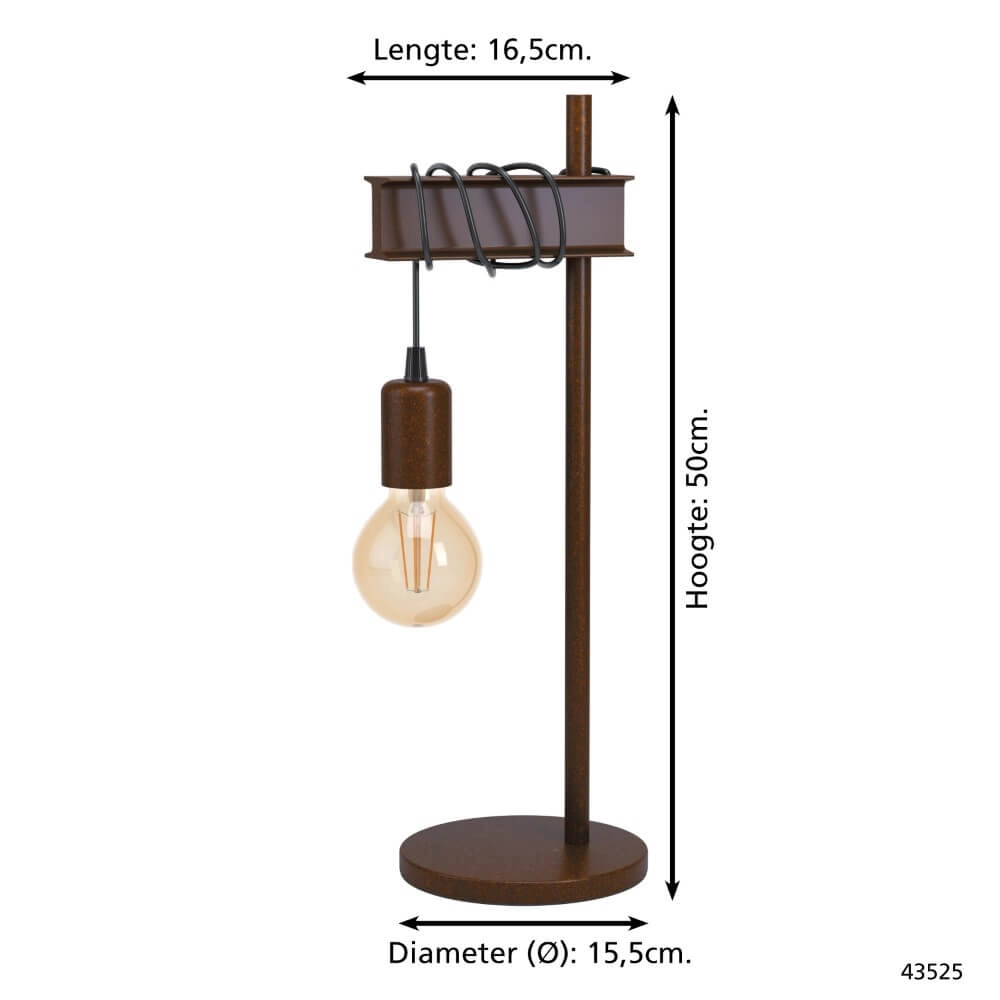 Lampe de table rouillée Townshend 4 Eglo 9002759435257