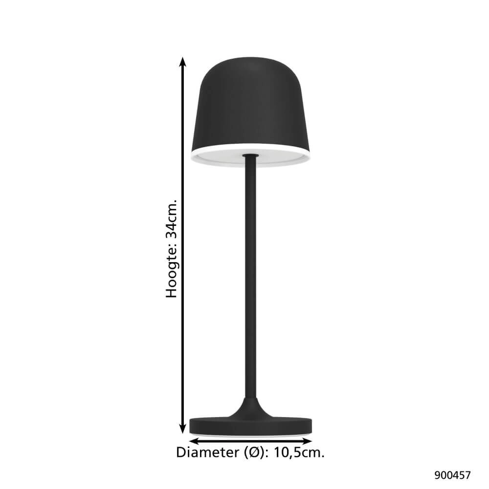 Lampe d'extérieur rechargeable Mannera noir Eglo 9008606243990