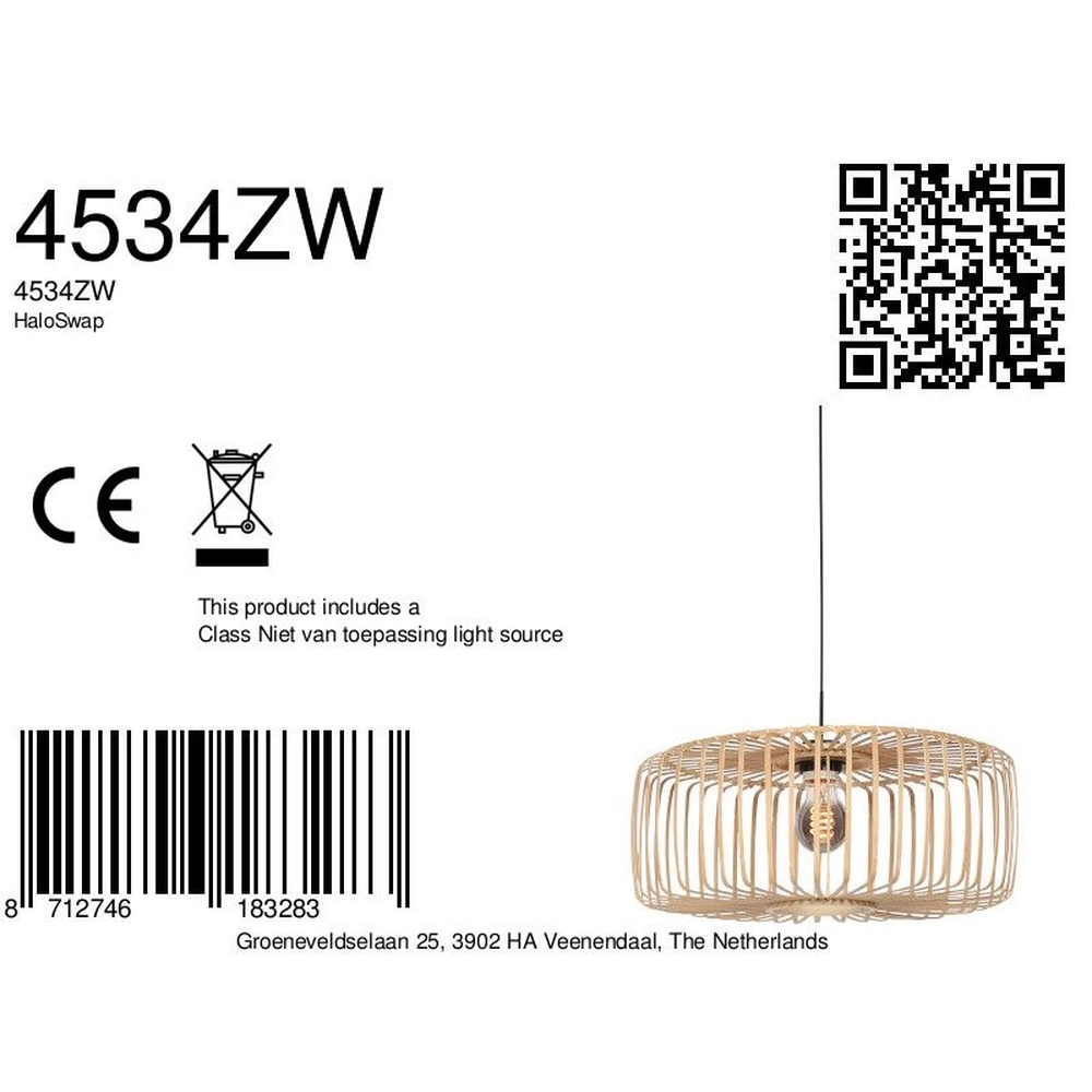 Suspension HaloSwap Rotin Ø 60cm Steinhauer 8712746183283