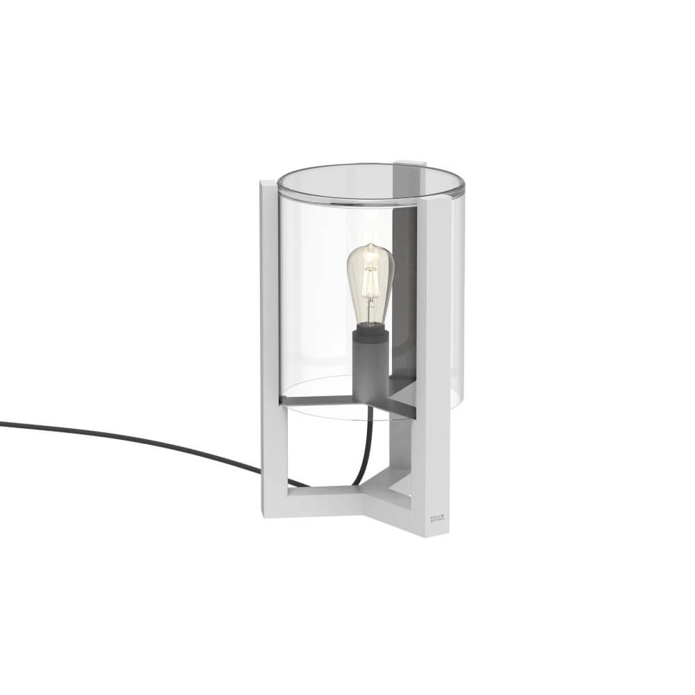 Lampe de table 45cm Tristar blanc avec verre transparent