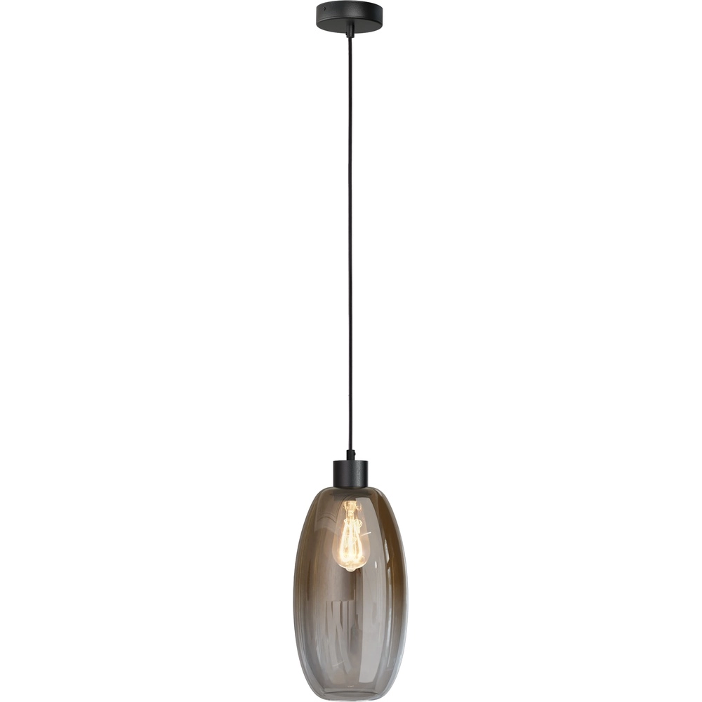 Lampe suspendue en verre Olive Ø 18,5cm - noir